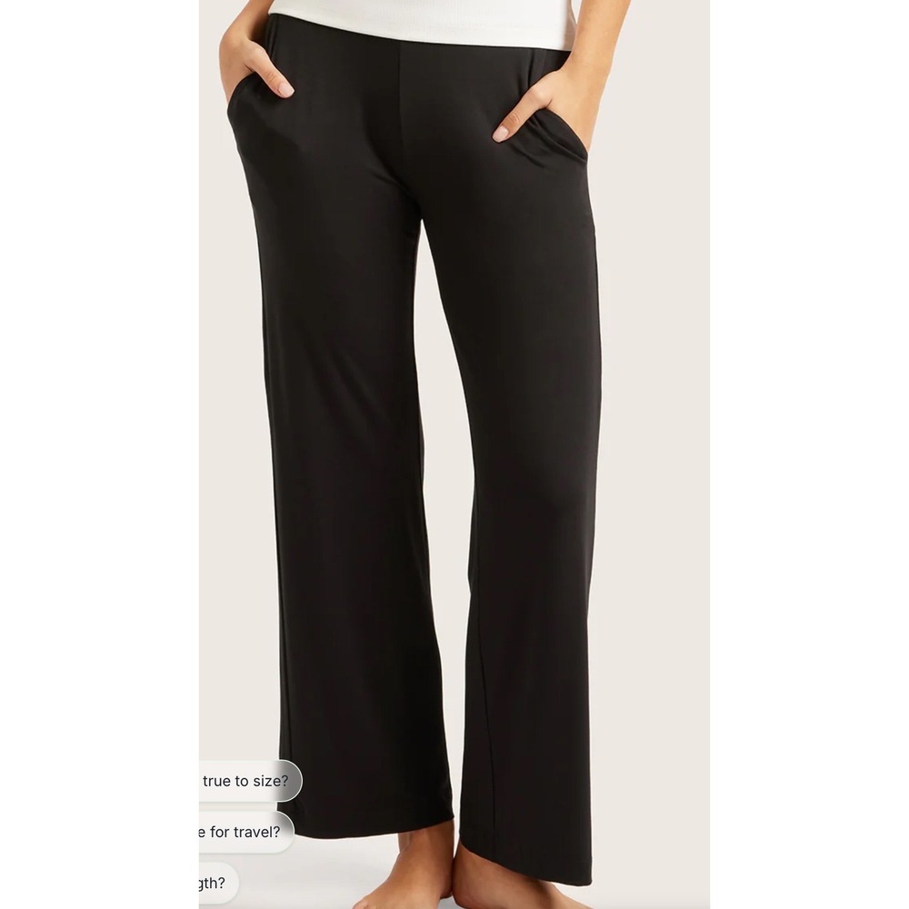 Boody Downtime Wide Leg Lounge Pant Black Small New With Tags